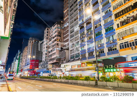 Nathan Road, Hong Kong's main street, at night Nathan Road, Hong Kong's main street, at night 131299059