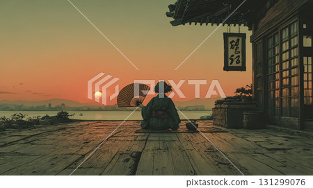 Miyu系列:身著和服的年輕女子凝視著日落 Miyu系列:身著和服的年輕女子凝視著日落 131299076