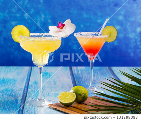 Cocktails Margarita and sex on the beach in Caribbean Mexico Cocktails Margarita and sex on the beach in Caribbean Mexico 131299088