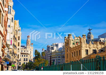 Valencia city railway station from Bailen st Spain Valencia city railway station from Bailen st Spain 131299159