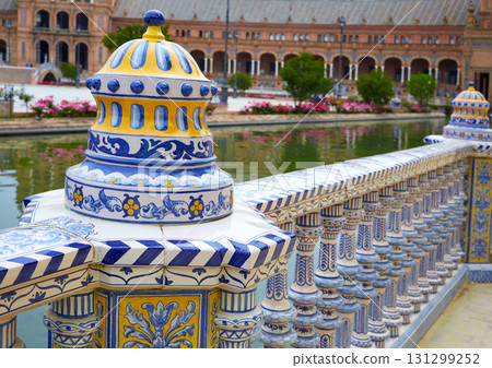 Seville Sevilla Plaza de Espana Andalusia Spain Seville Sevilla Plaza de Espana Andalusia Spain 131299252