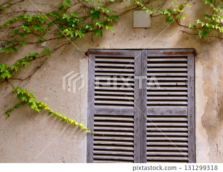 Majorca traditional wood windows mallorquina shutters 131299318