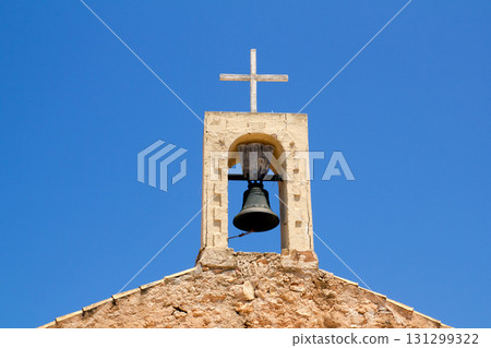 Sant Ferran stone belfry in Formentera island Sant Ferran stone belfry in Formentera island 131299322