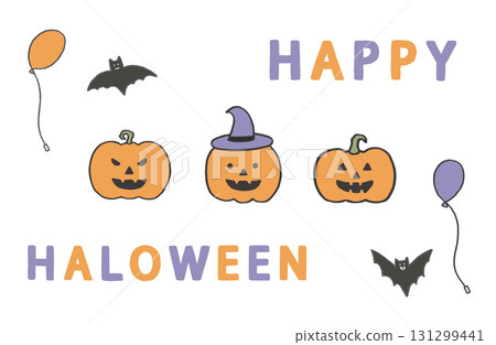 萬聖節材料套裝:微笑的南瓜、蝙蝠和氣球 萬聖節材料套裝:微笑的南瓜、蝙蝠和氣球 131299441