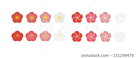 新年賀卡材質/水彩風格簡約梅花材質套組/一點 131299478