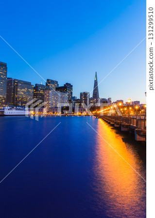 San Francisco Pier 7 sunset in California San Francisco Pier 7 sunset in California 131299510