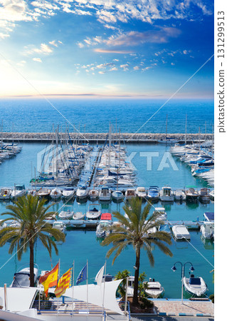 Moraira Alicante marina nautic port high in Mediterranean Moraira Alicante marina nautic port high in Mediterranean 131299513