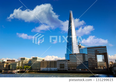 London skyline Shard on Thames river 131299615