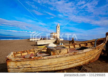 Cabo de Gata in San Miguel Beach Salinas church 131299885