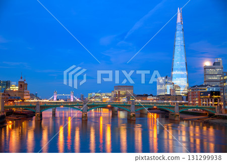 London skyline sunset on Thames river London skyline sunset on Thames river 131299938