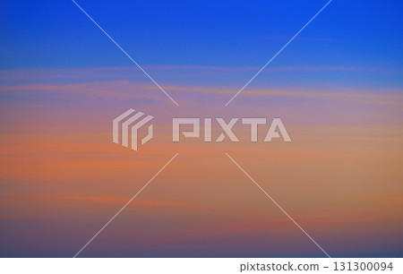 Sunset sky clouds orange and blue Sunset sky clouds orange and blue 131300094