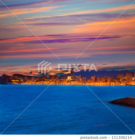 Benidorm Alicante sunset playa de Poniente beach in Spain Benidorm Alicante sunset playa de Poniente beach in Spain 131300214