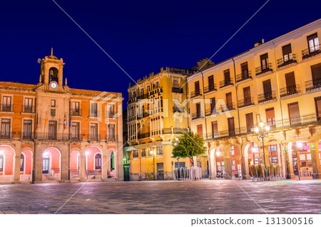 Zamora Plaza Mayor sunset in Spain 131300516
