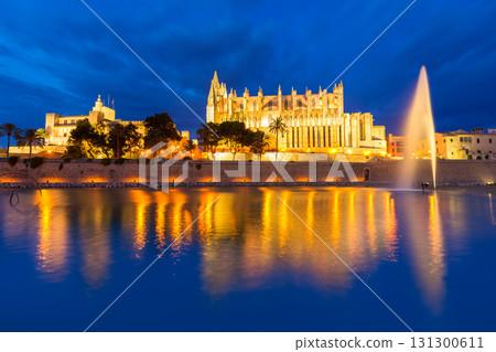 Palma de Mallorca Cathedral Seu sunset Majorca 131300611