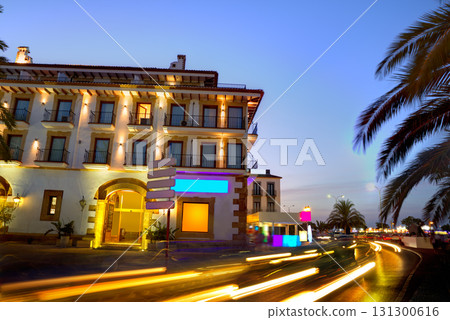 Denia old village sunset dusk in Alicante Spain Denia old village sunset dusk in Alicante Spain 131300616