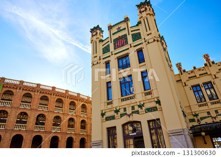 Valencia railway North station facade Spain 131300630