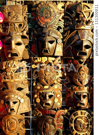 Mexican wooden mask handcrafted wood faces Mexican wooden mask handcrafted wood faces 131300811