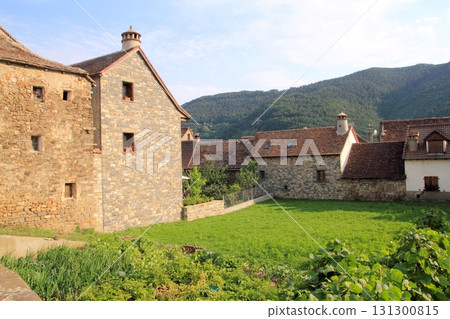 Pyrenees stone houses in Anso valley Huesca Pyrenees stone houses in Anso valley Huesca 131300815