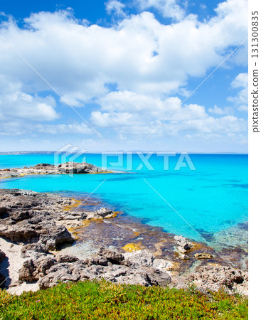Balearic formentera island in escalo rocky beach 131300835