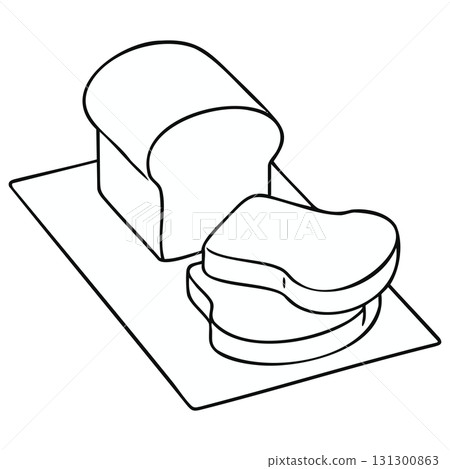 Outline Loaf and Slices on Cutting Board Transparent PNG Outline Loaf and Slices on Cutting Board Transparent PNG 131300863