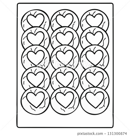 Heart Cookies Pattern Outline for Transparent Background Heart Cookies Pattern Outline for Transparent Background 131300874