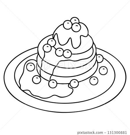 Outline Blueberry Pancakes with Syrup Transparent PNG Outline Blueberry Pancakes with Syrup Transparent PNG 131300881