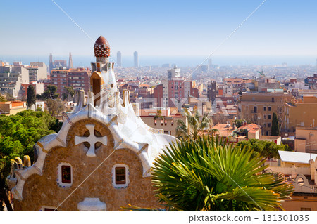 Barcelona park Guell fairy tail mosaic house 131301035