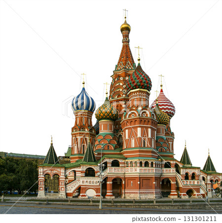 Temple of Basil the Blessed, Red Square, Moscow, Russia. Carved on white. 131301211