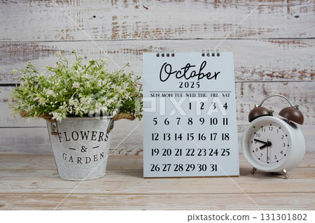 October 2025 annual monthly desk calendar for planning and management 131301802