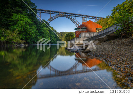 Mungstener Bridge at sunset, Bergisches Land, Solingen, Germany 131301903