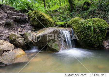Landscape image with small creek, Eifel, Germany Landscape image with small creek, Eifel, Germany 131301946