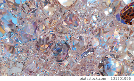 無數彩虹色鑽石碎片的抽象奢華質感 131301996