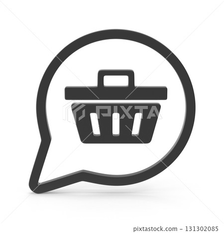 Shopping basket icon in speech bubble 131302085
