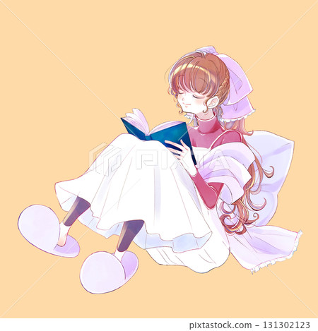 Woman reading fairy tale autumn winter Woman reading fairy tale autumn winter 131302123