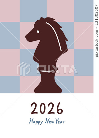 Year of the Horse New Year's card template 2026 Year of the Horse New Year's card template 2026 131302507