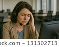 People who work in call centers and feel stressed 131302713