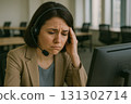 People who work in call centers and feel stressed 131302714