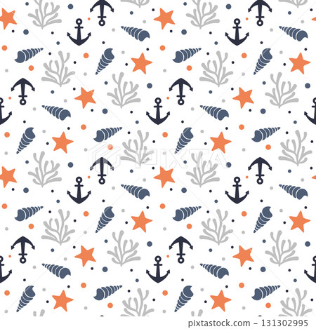 marine seamless pattern 131302995