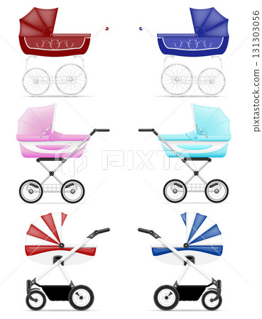 baby stroller cartoon stock vector illustration 131303056