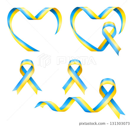 ribbon of Ukraine in yellow blue colors according to the color of the national flag cartoon stock vector illustration 131303073
