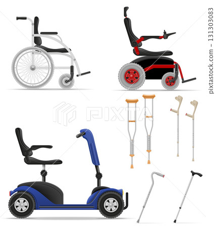 wheelchair and crutches for disabled people cartoon stock vector illustration wheelchair and crutches for disabled people cartoon stock vector illustration 131303083