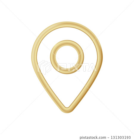 Golden map marker pin icon for navigation and location symbol representation Golden map marker pin icon for navigation and location symbol representation 131303193