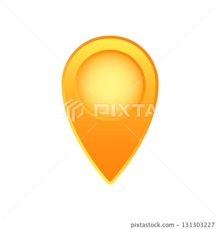Bright orange location pin icon with gradient effect in simple modern graphic design 131303227