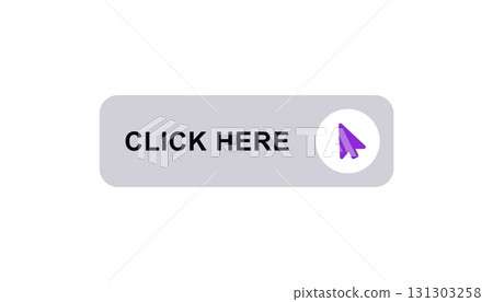 Interactive button with purple cursor icon for user interface design purposes and navigation Interactive button with purple cursor icon for user interface design purposes and navigation 131303258