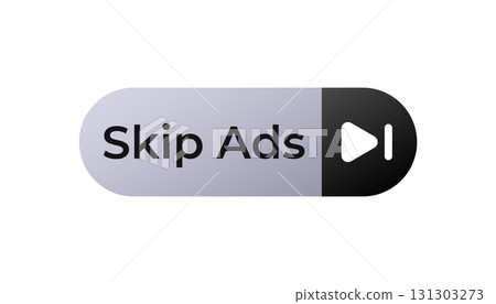 Skip ads button with play icon for interactive online media content Skip ads button with play icon for interactive online media content 131303273