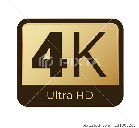 Golden 4k ultra hd label with bold black text Golden 4k ultra hd label with bold black text 131303293