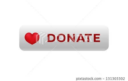 Heart icon and donate text on button for charity and online contributions Heart icon and donate text on button for charity and online contributions 131303302