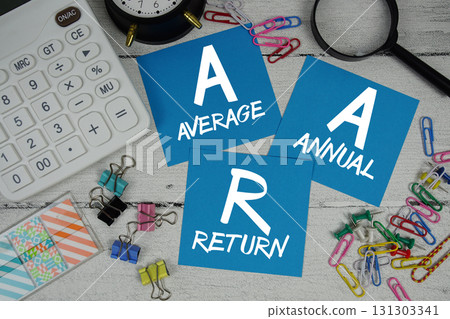AAR Average Annual Return text phrase of business and financial concept 131303341