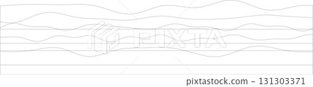 Abstract line art on white background with flowing curves and equal spacing 131303371