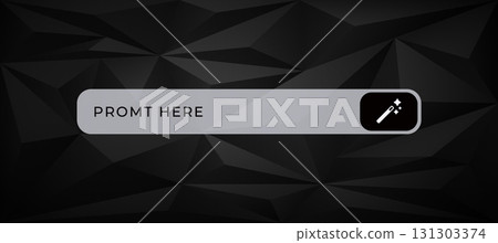 Ai interface with icon and text on geometric dark theme for technology presentation Ai interface with icon and text on geometric dark theme for technology presentation 131303374